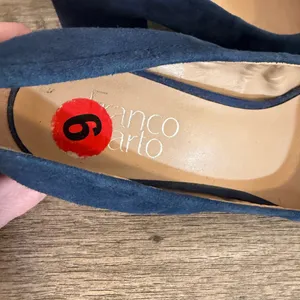 Franco Sarto Fausta Low Heels Pumps Women’s Size 6 Blue Suede Office Modest thumbnail 3
