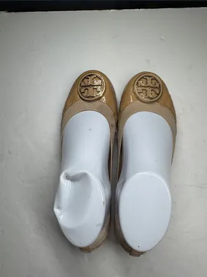 Tory Burch Tan Patent Leather Caroline ballet flats 6.5 neutral casual office thumbnail 8