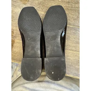 Stuart Weitzman Black Patent Ballet Slippers‎ Size 6.5 Silver Buckle 1/2" Heel thumbnail 5