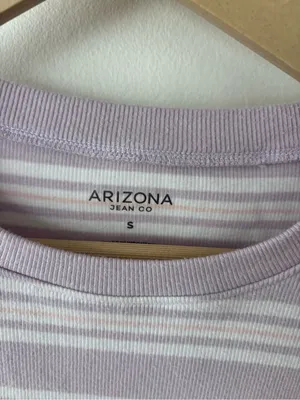 Arizona Jeans Lavender Striped Cropped Tee — Size S thumbnail 4