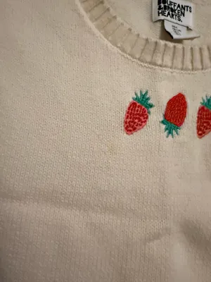 Bouffants and broken hearts strawberry cropped sweater vest tank top thumbnail 2