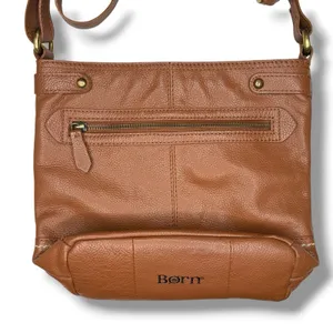 Born Bucket Crossbody Leather Handbag Bag‎ Camel Tan Leather thumbnail 2