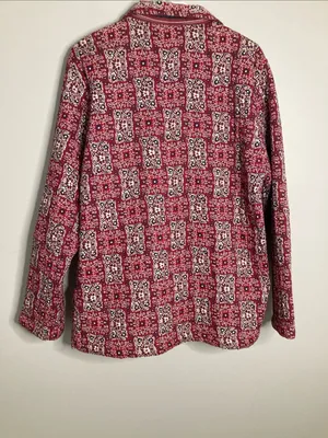 Source Unknown Red Patterned Open-Front Blazer Jacket Quilted Boho thumbnail 9