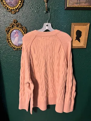 Aerie Pink Oversized Knit NWT Sweater Size Large thumbnail 2