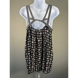 American‎ Eagle Boho Printed Swing Dress Cutout Back Mini Festival Small thumbnail 5