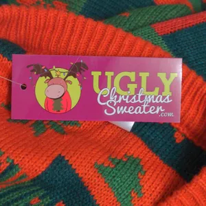 Ellen Degeneres Reindeer Pullover Ugly Christmas Sweater Women's L Red Green New thumbnail 8