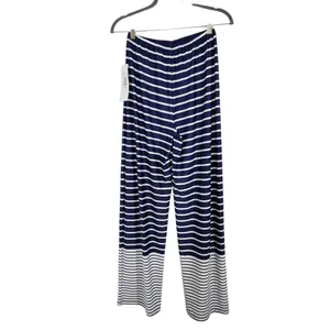 Sunny Leigh Navy and White Pull-on Pants NWT Size Small Nautical Stripe Pants thumbnail 2