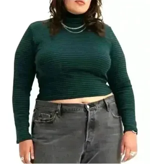 Levis Womens Striped Everyday Turtleneck, 1X‎ thumbnail 1