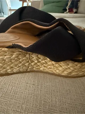 Universal Threads Black Crisscross Espadrille Slide Wedges thumbnail 5