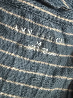 Ann Taylor Blue Striped Shirt Size M thumbnail 3