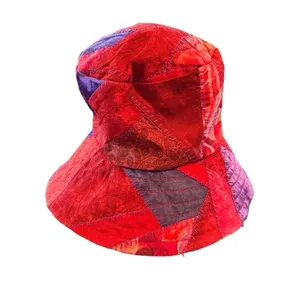 Homemade Quilted Patchwork Bohemian Festival Bucket Hat Size Small thumbnail 3