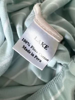 Lake Pajamas Pima Cotton Mint Stripe Pants, Medium thumbnail 6