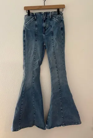 Free People We The Free Front Pleat Flare Jeans thumbnail 1