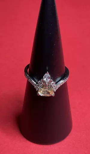 Bomb Party RBP5961 “Chasing a Dream” Lemon CZ on Rhodium Size 9 Ring NWT thumbnail 1