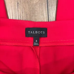 Talbots Women's 8 Wide Leg Ponte Pants Bright Cherry Red Patch Pockets High-Rise thumbnail 3