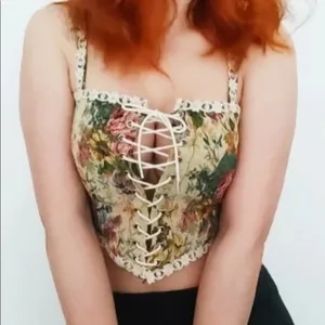 Floral Cottagecore Fairy Romantic Corset Top New thumbnail 4