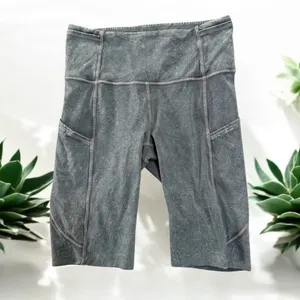 Lululemon Fast and Free Short 10" */ce Dye Ice Wash Asphalt Grey Size 6 thumbnail 2