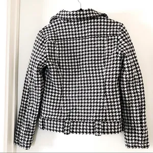 Aritzia Tna Brown & White Houndstooth Wool Buttoned Coat thumbnail 2