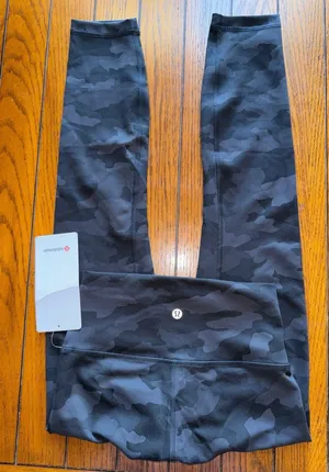 Lululemon Wunder Train High Rise 25” Heritage Camo Deep Coal Black Size 4 NWT thumbnail 1