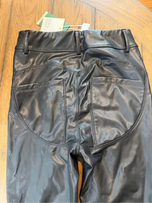 HALARA Black Faux Leather High-Rise Leggings S thumbnail 8