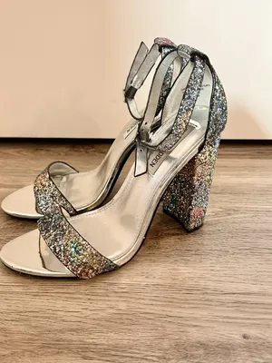 Steve Madden Carrson Multi Glitter Ankle Strap Heels Size 7.5 thumbnail 4