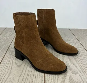 Dolce Vita Women's Layton Chelsea Booties 6M Dark Brown Suede $150 thumbnail 1