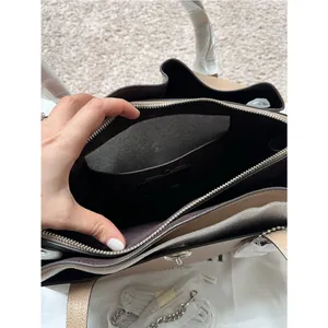 Coach Pebbled Lora Carryall Leather Shoulder Satchel in Taupe thumbnail 3