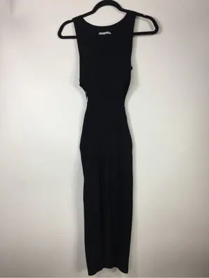 Abercrombie & Fitch Elevated Knit Cutout Midi Knit Dress Black Size Small thumbnail 6