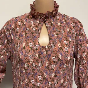 Nasty Gal Long Sleeve Mauve with Dainty Florals Maxi Long Dress size 4 thumbnail 2