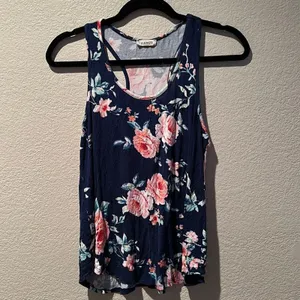 Viamor Loveappella Floral Knit Swing Rose Tank sz M thumbnail 2