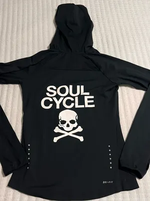 Nike Black Hooded Long-Sleeve Top with Reflective Swoosh thumbnail 3