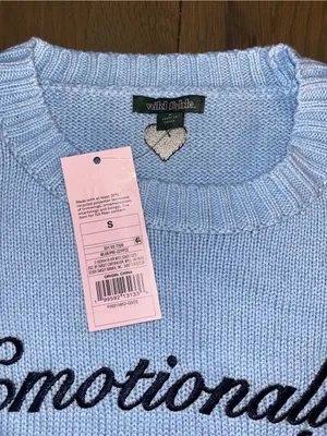NWT Wild Fable Emotionally Unavailable Blue Knit Sweater Size S thumbnail 6