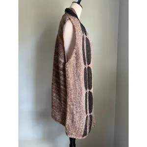 Chicos Randall Vest Sweater Sleeveless boho Brown whimsi retro Knit cottage‎ L thumbnail 4