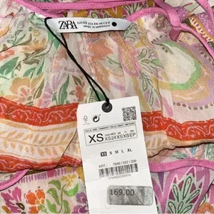 Zara Floral Print Maxi Lightweight Sheer Oversized Dress(Size XS) thumbnail 7
