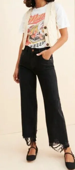 DL1961 Black Hepburn Wide Leg 27” Jeans‎ thumbnail 1