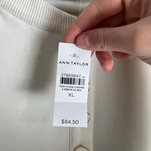 Ann Taylor Cream Sweatshirt Minimalist Cozy Lounge‎ Top Size XL Cotton Blend New thumbnail 3