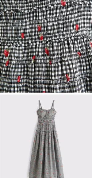 Bra free smocked drop waist maxi dress Abercrombie and fitch thumbnail 3