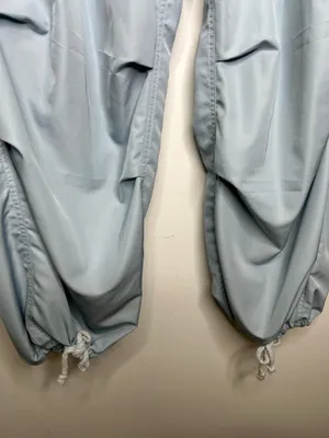 Edikted Rian Oversized Low Rise Light Blue Nylon Cargo Pants thumbnail 4