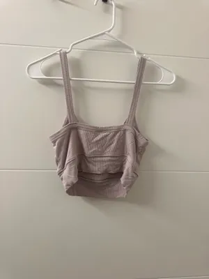 Light Mauve ribbed Crop Tank Top Purple thumbnail 5