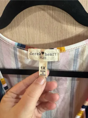Women’s Derek Heart Stripes Wrap Mini Dress Size 1X NWT thumbnail 2