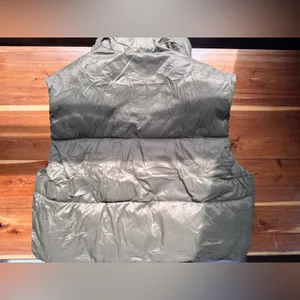 Women Winter Crop Puffer Vest Jacket Sleeveless Padded Army Green Large thumbnail 6