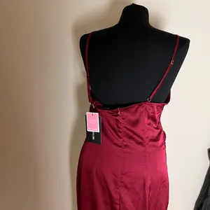 PrettyLittleThing Burgundy Slip Dress NWT thumbnail 6