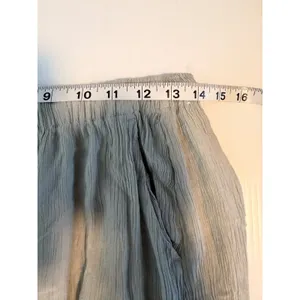 Abercrombie Fitch Womens Light Blue‎ Crinkle Wide Leg Drawstring Pants Size M thumbnail 5