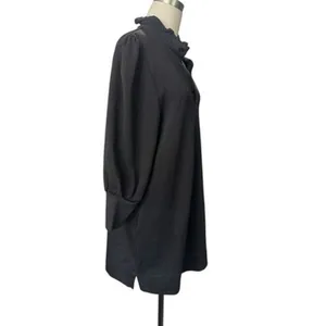 Tuckernuck Pomander Place Black Charlotte Terry Ruffle Collar Shirt Dress Medium thumbnail 3