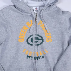 NFL Team Apparel Green Bay Packers Hoodie Womens Medium Grey Full Zip Game Day thumbnail 4