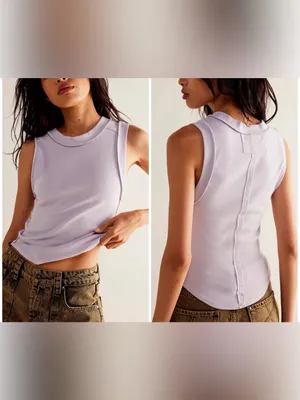 NWOT Free People We The Free Kate Tank - Frost Lavender purple - XS thumbnail 2