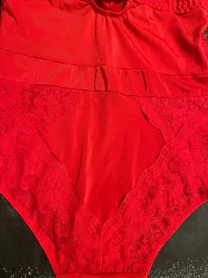 Womens medium Black Fuschia red lace-accented bodysuit-"lingerie as outerwear" thumbnail 8