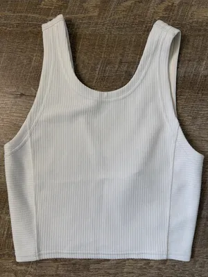 Lululemon Ribbed Softstreme Cropped Tank Light Vapor Size 2 thumbnail 2