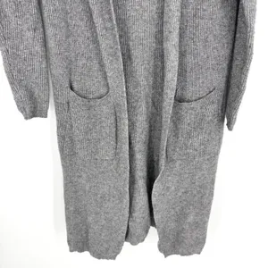 Heartloom‎ Open Cardigan Duster Sweater Grey with Stripes Size Small thumbnail 4