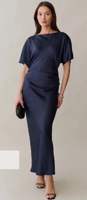NWT Few Moda Wren Dress size 12 Navy Blue maxi o.p.t thumbnail 1